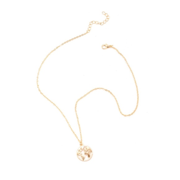 **MADAIO* Gold Earth Shaped Pendant Necklace - Picture 4 of 7